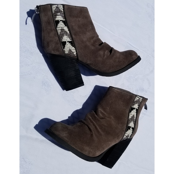 Sbicca Beaded Suede Booties - Picture 2 of 4